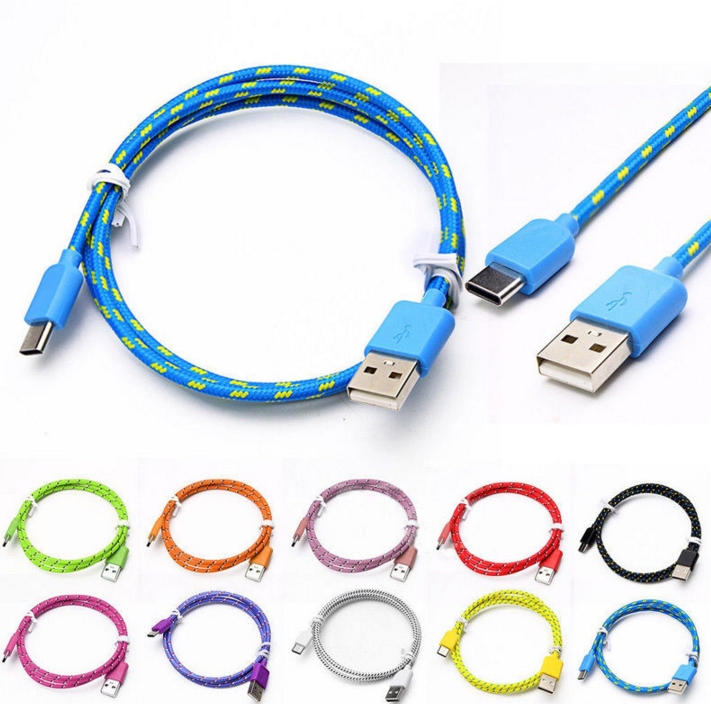Trenzado Cable Sync USB-C USB 3.1 Tipo C a USB 2.0 Datos Cargador para Oneplus 2